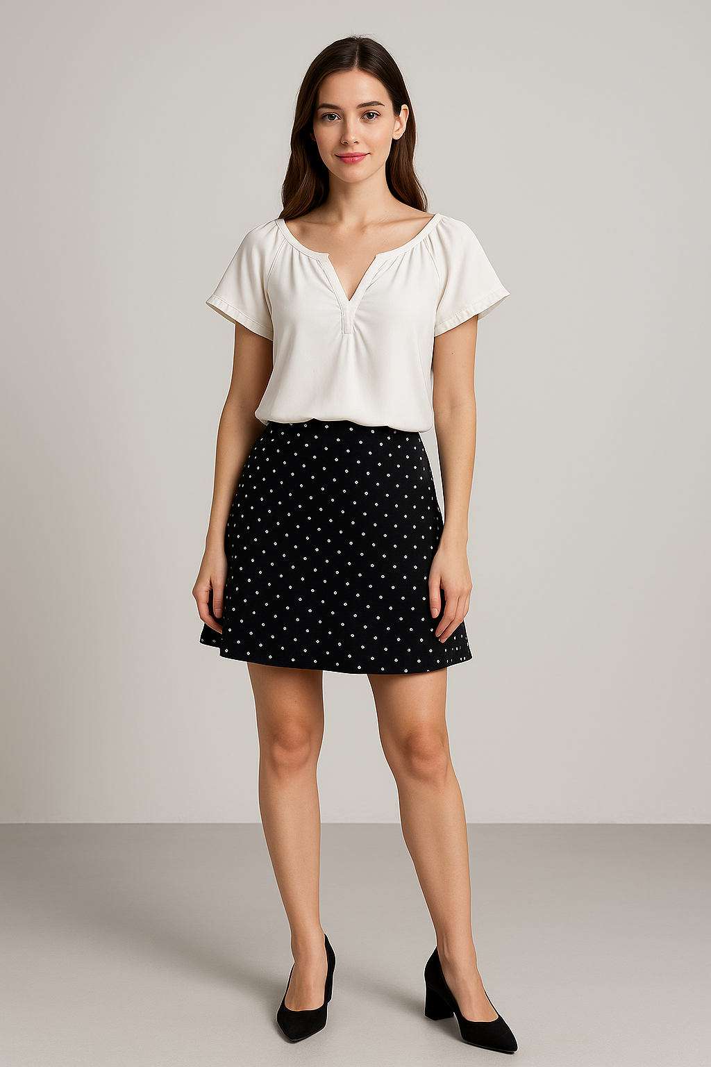Ruffle Sleeve Contrast Top