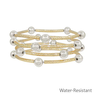 Set of 4 Gold Piping and Stretch Bracelets