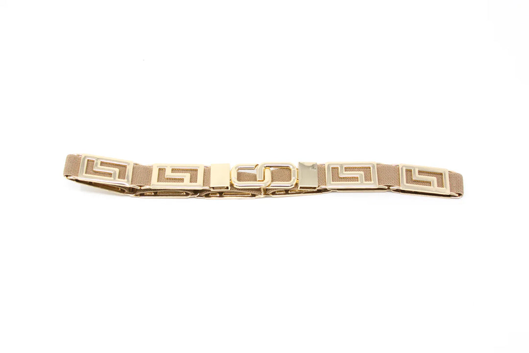 Beige and Gold Stretch Belt