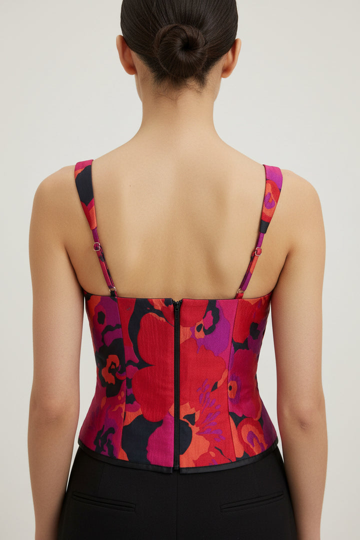 SQUARE NECK JACQUARD TOP