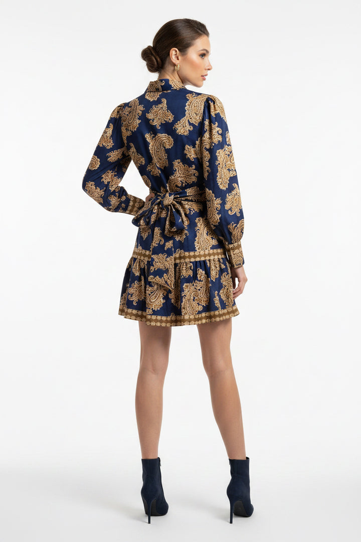 MINI SHIRT DRESS WITH LONG SLEEVE WITH CUFF