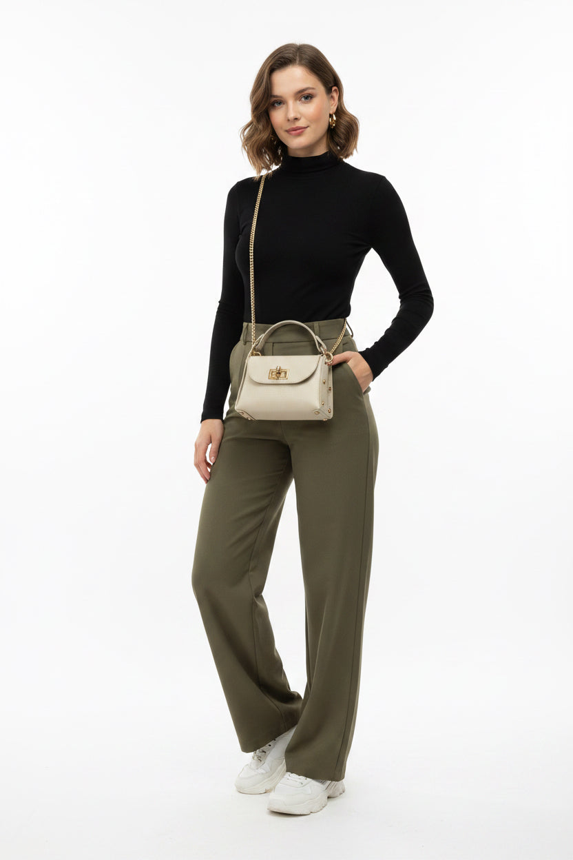 Bamboo Clasp Crossbody Bag