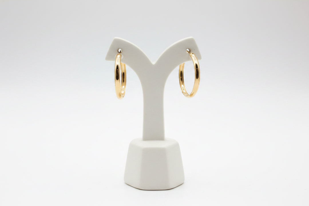 18K GOLD FILLED THICK 3/4 HOOPS