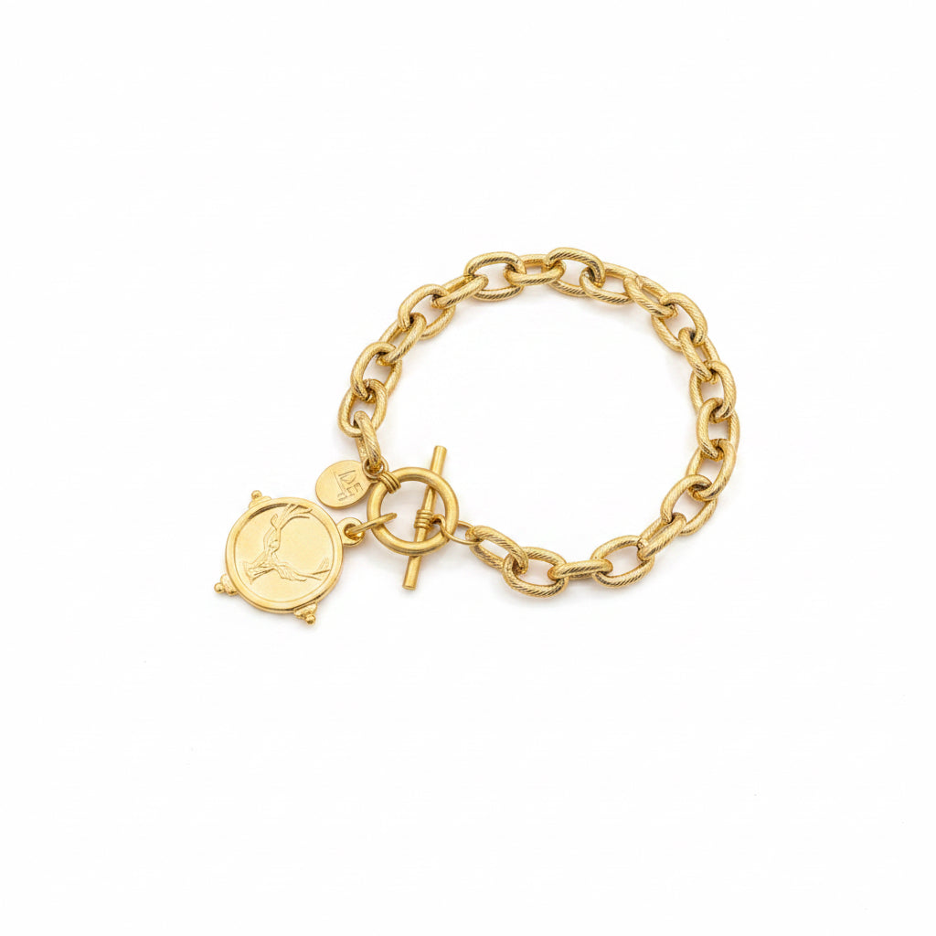 GOLD STAG ON TOGGLE BRACELET