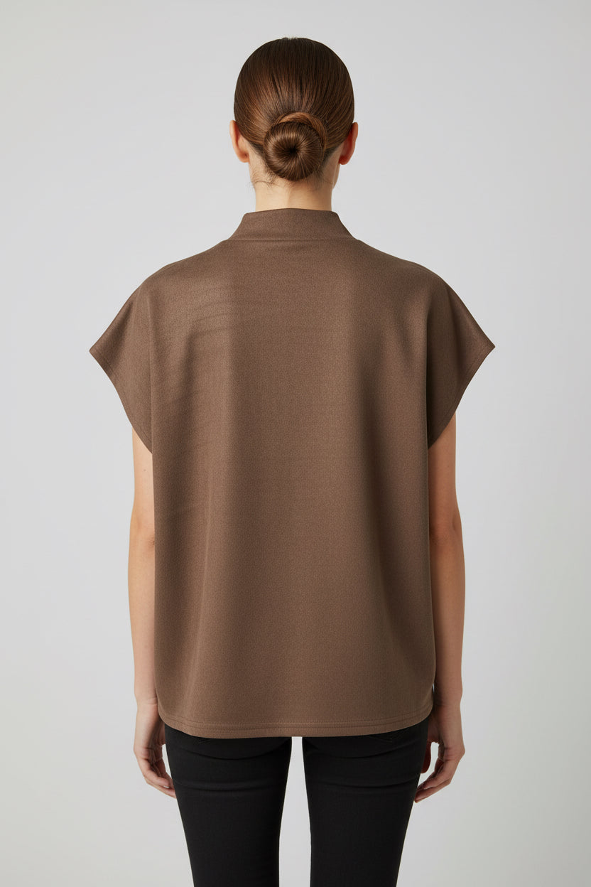 SUEDE TOP WITH GOLD DETAILINGS