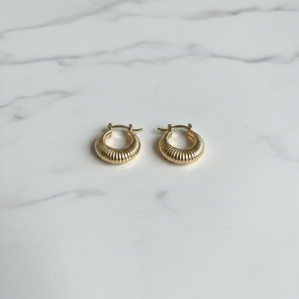 18K GOLD FILLED MINI SHRIMP HOOPS