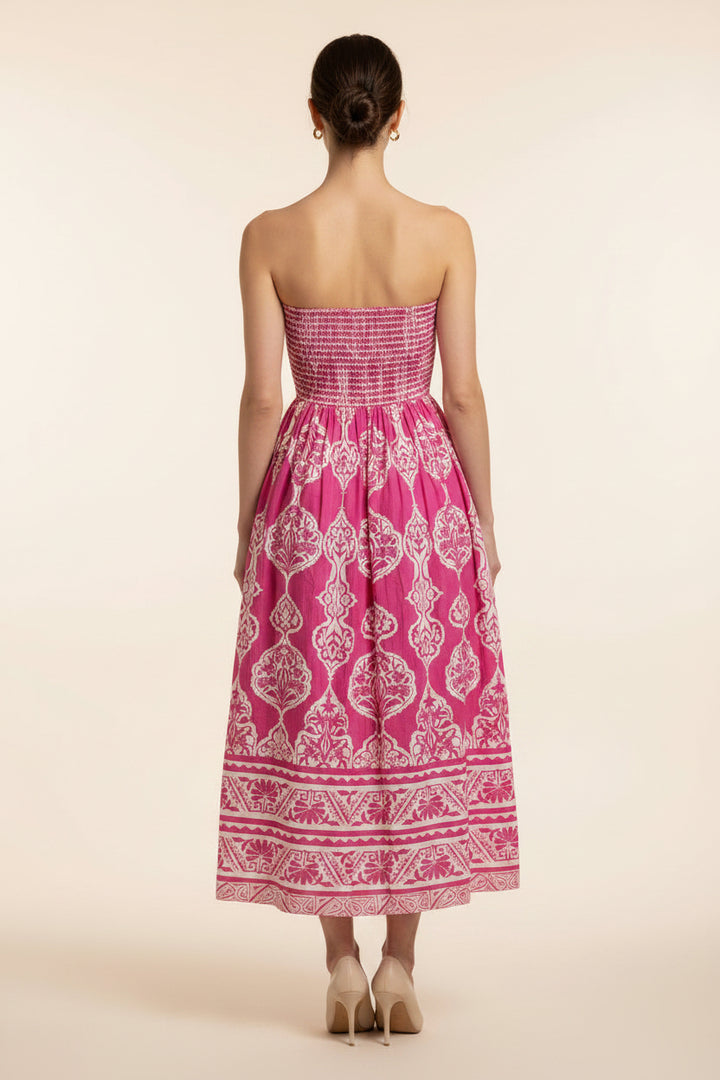 STRAPLESS MIDI DRESS