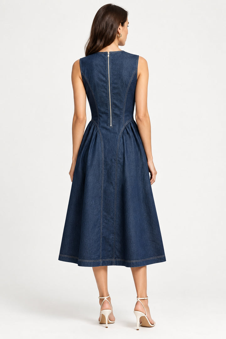 SLEEVELESS DENIM DRESS
