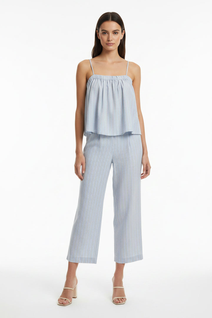 Striped pleated top