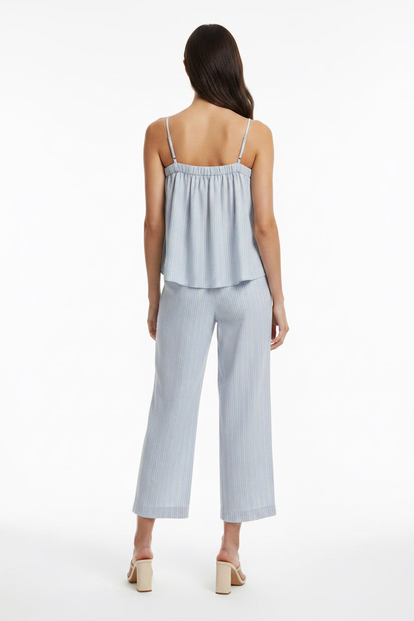 Striped pleated top