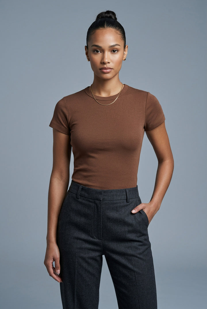 LYOCELL COTTON BASIC SHORT SLEEVE TEE