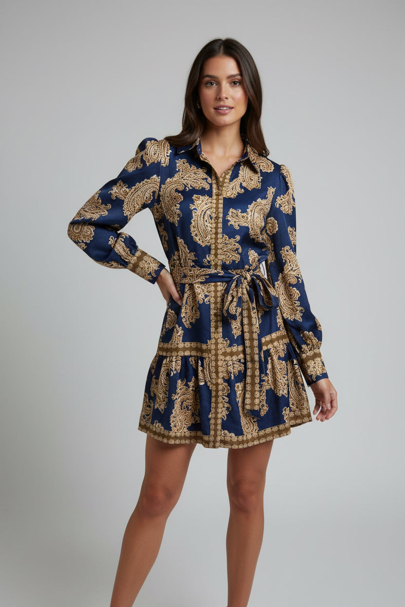 MINI SHIRT DRESS WITH LONG SLEEVE WITH CUFF