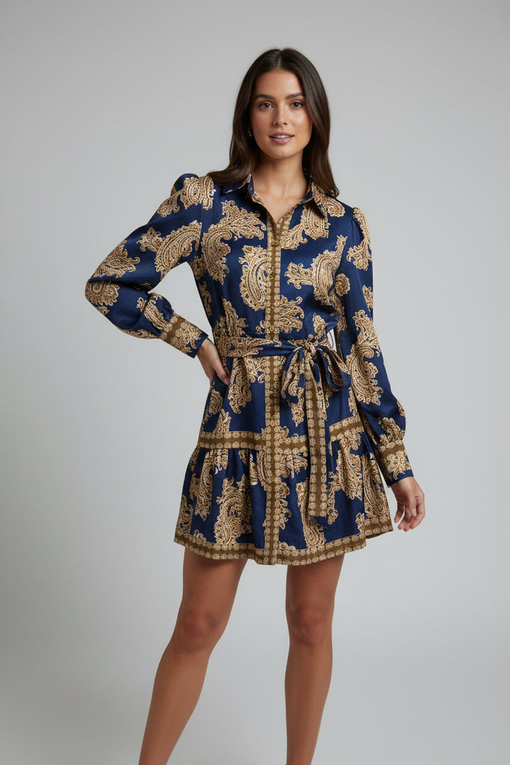 MINI SHIRT DRESS WITH LONG SLEEVE WITH CUFF