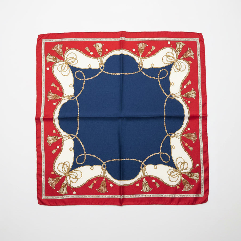 INTERTWINED ROPES, TASSLES, AND BEADS PATTERN SCARF