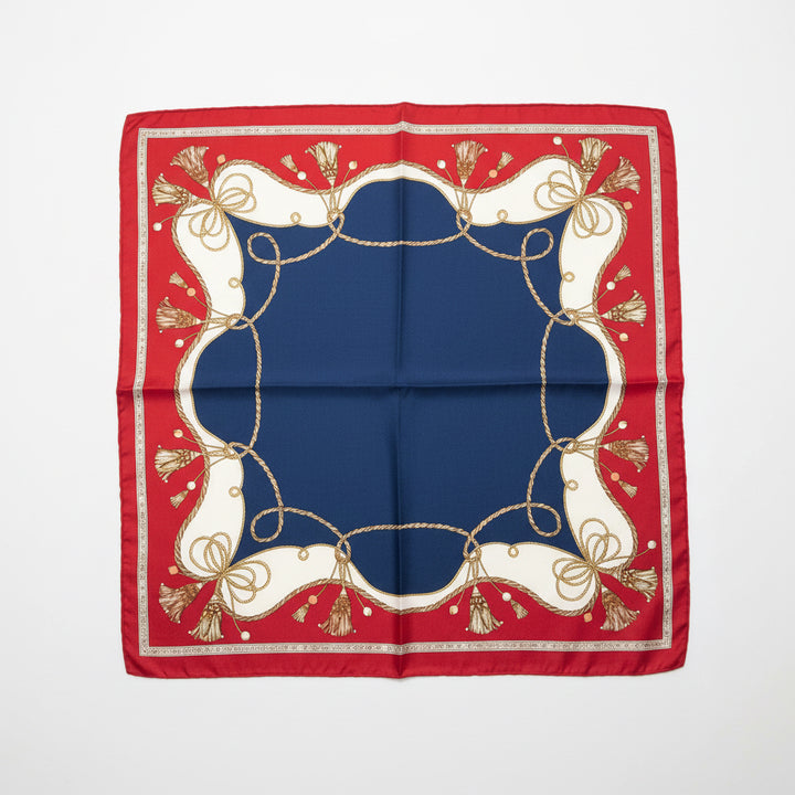 INTERTWINED ROPES, TASSLES, AND BEADS PATTERN SCARF
