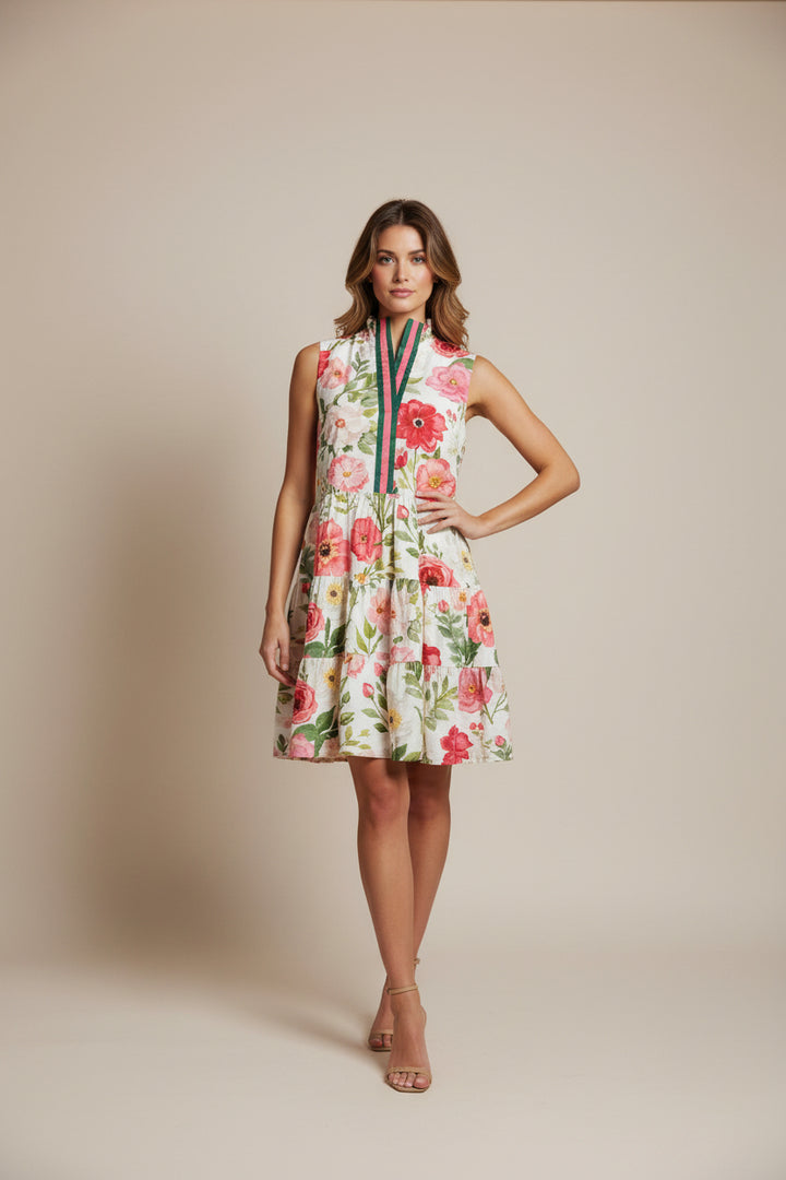 FLORAL SLEEVELESS FLOWY DRESS
