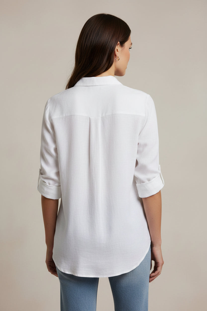 BUTTON DOWN SHIRT WITH SLEEVE TABS