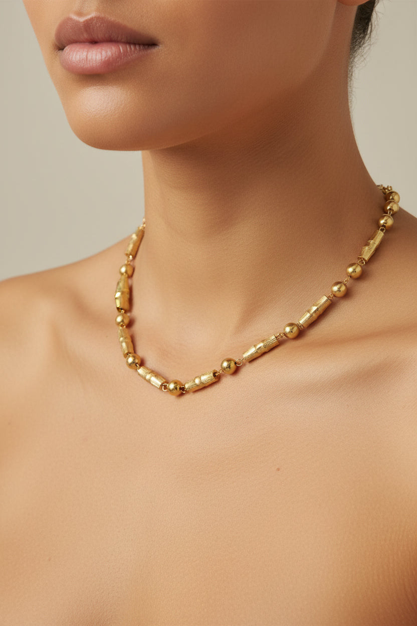 GOLD BAMBOO LINKED CHOKER