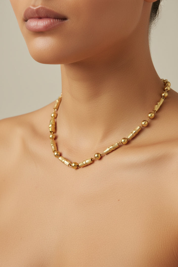 GOLD BAMBOO LINKED CHOKER