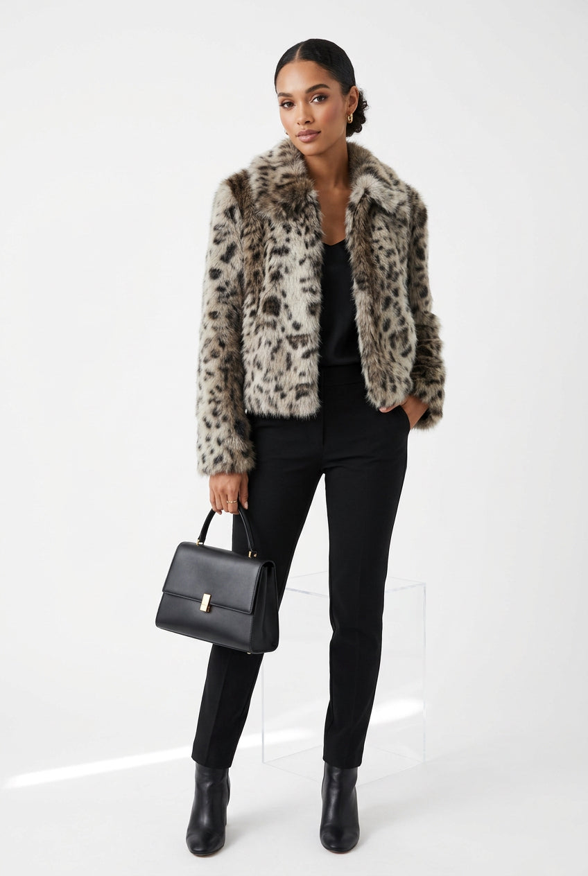 CHERRY FAUX FUR JACKET