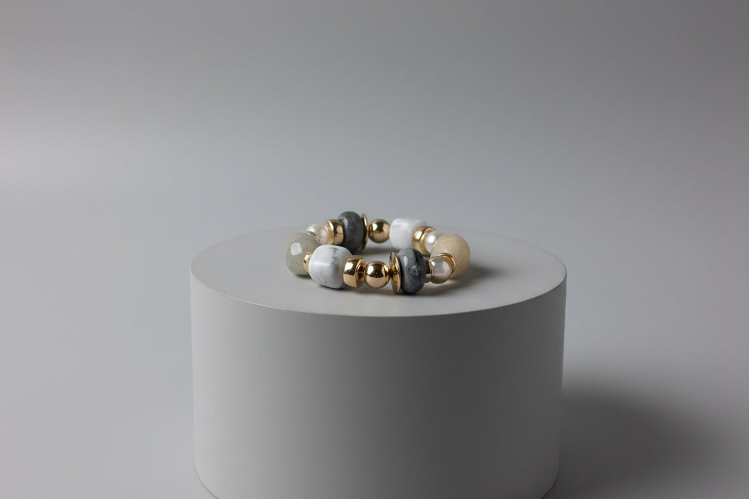 MARBLED NUGGET BEAD BRACELET