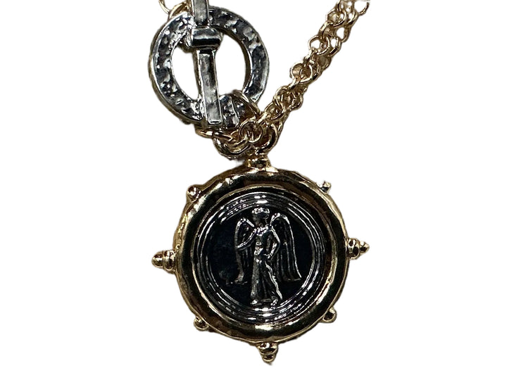 TWO TONED COIN NECKLACE