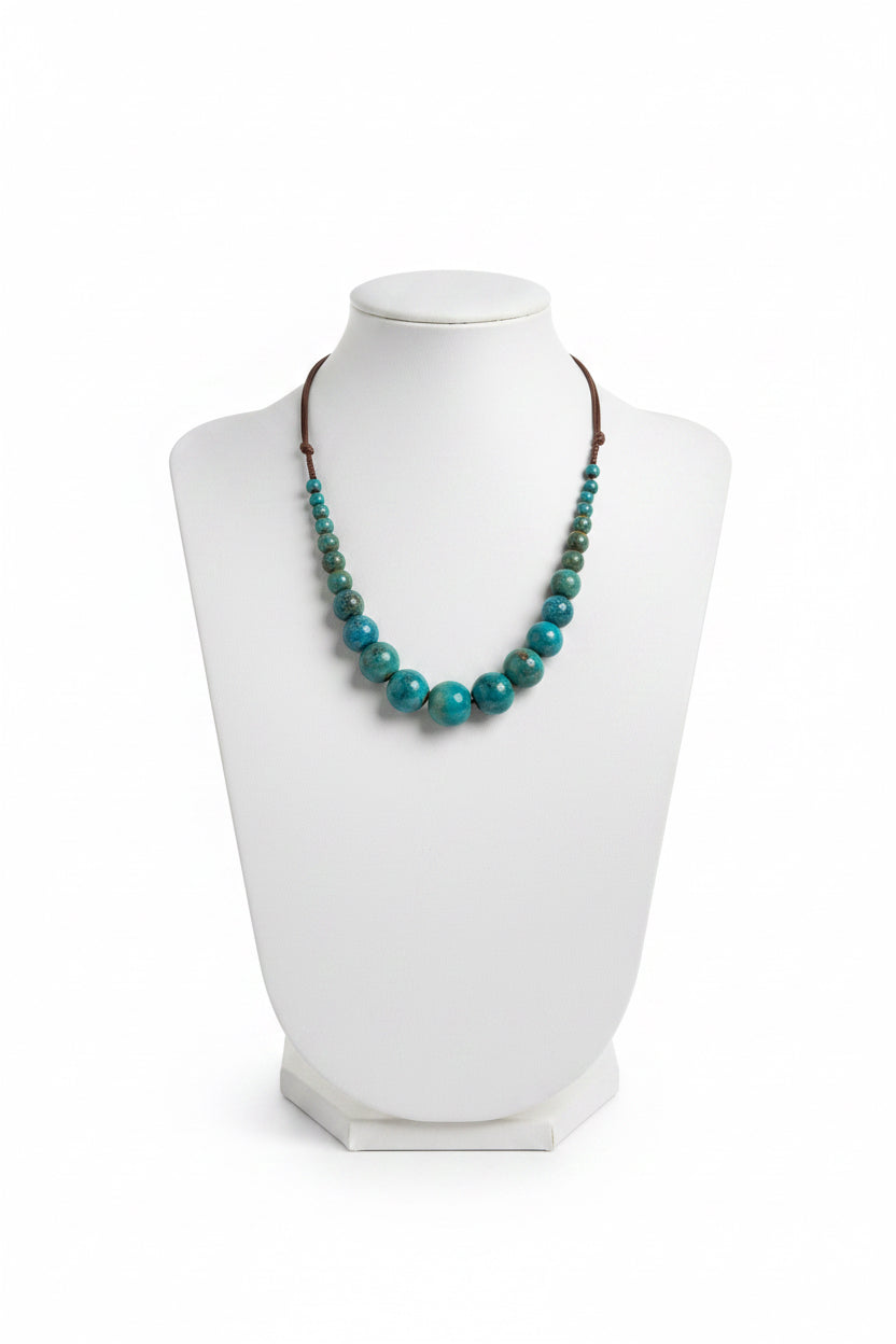 ADJUSTABLE CORD CERAMIC BEAD NECKLACE