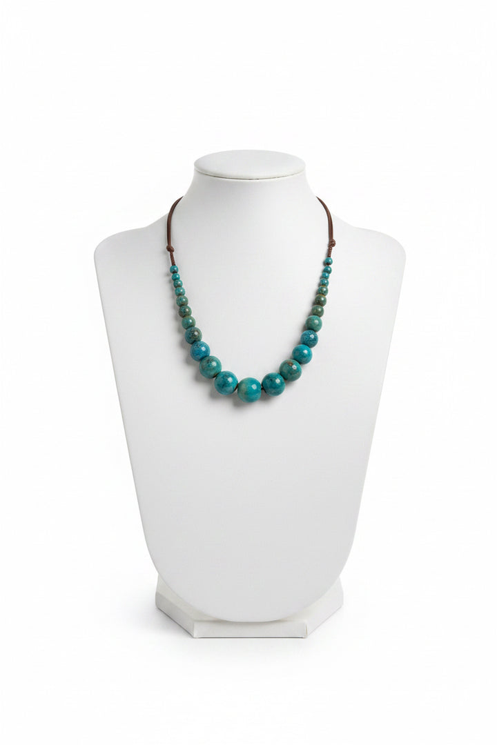 ADJUSTABLE CORD CERAMIC BEAD NECKLACE