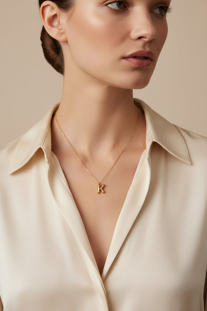 Bubble Initial Necklace