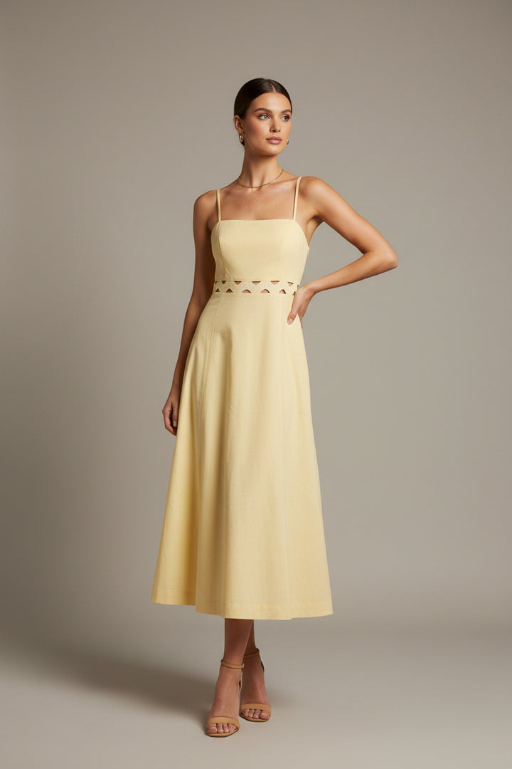 MIDI DRESS WITH WAIST CUT OUTS