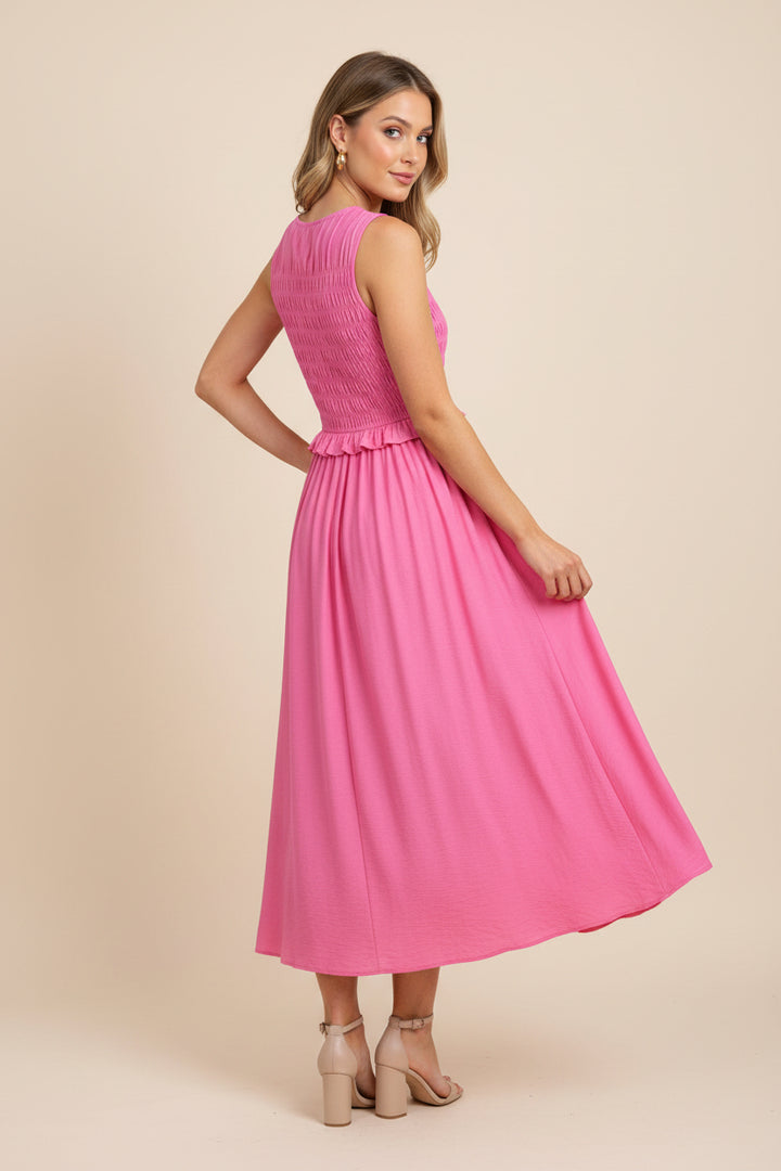 Maxi Dress with Ruched Bodice
