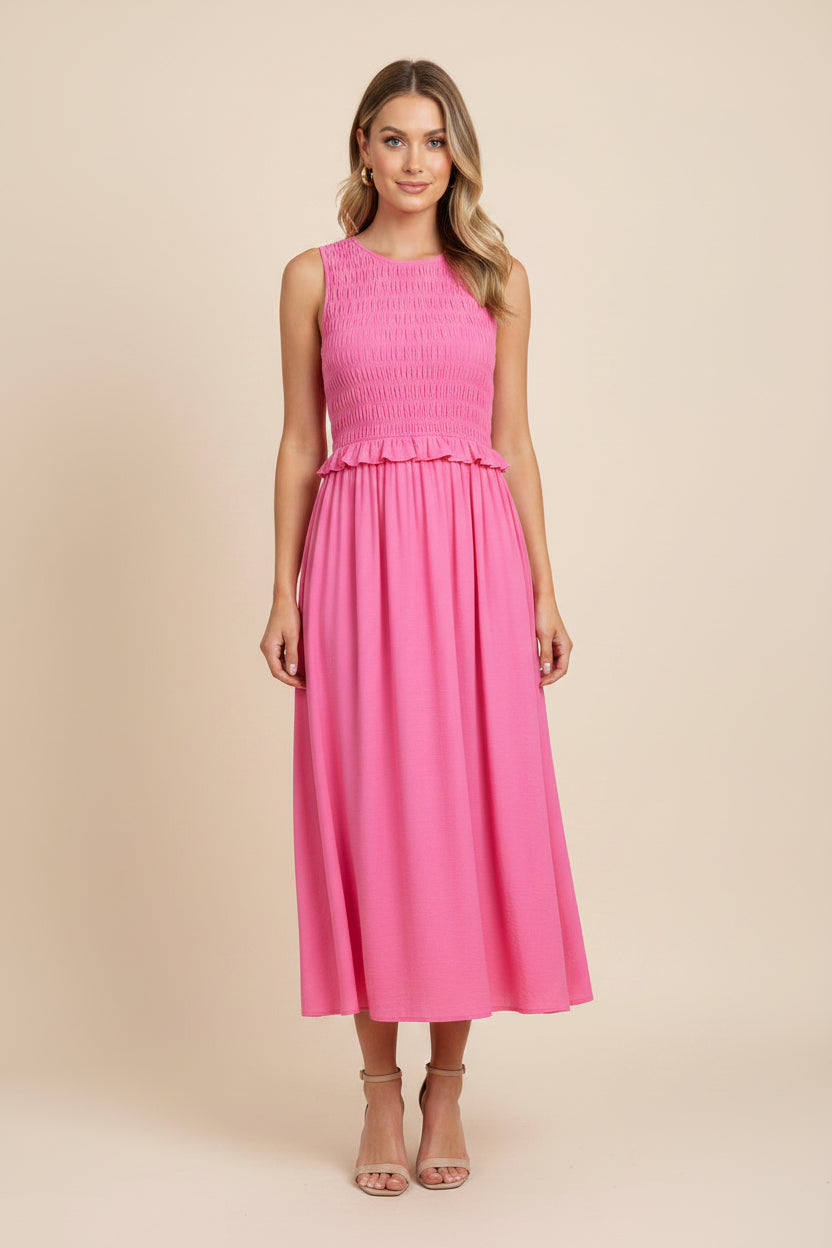 Maxi Dress with Ruched Bodice