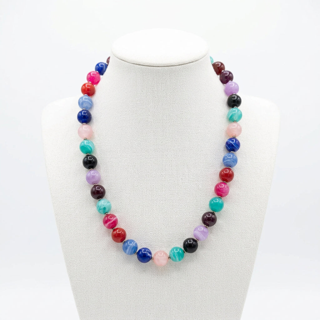 16MM MULTI COLOR BALL NECKLACE