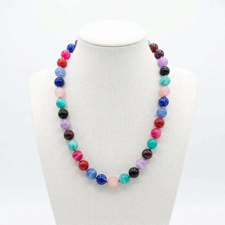 16MM MULTI COLOR BALL NECKLACE