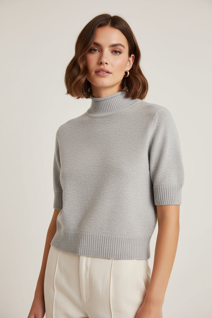 SOFT KNIT SHORT SLEEVE CROPPED TOP