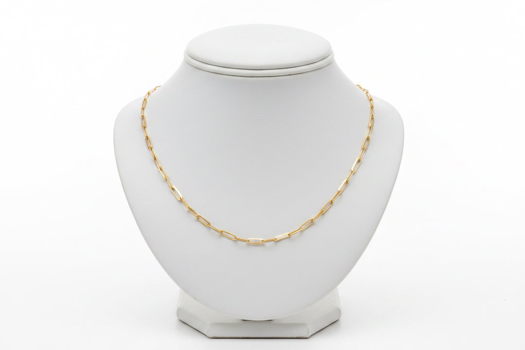 18K GOLD FILLED DAINTY LINK NECKLACE 16"+2"