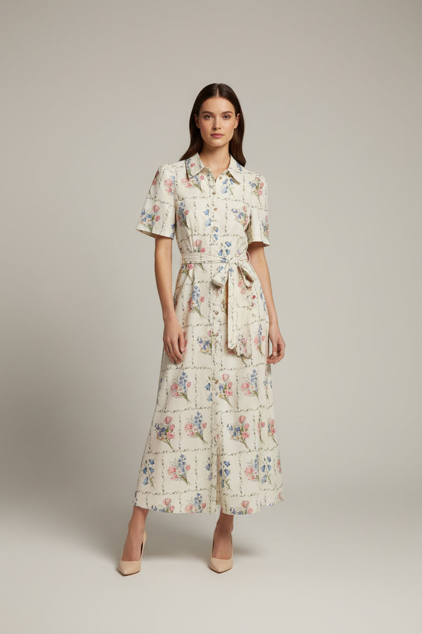 FLORAL BUTTON DOWN DRESS