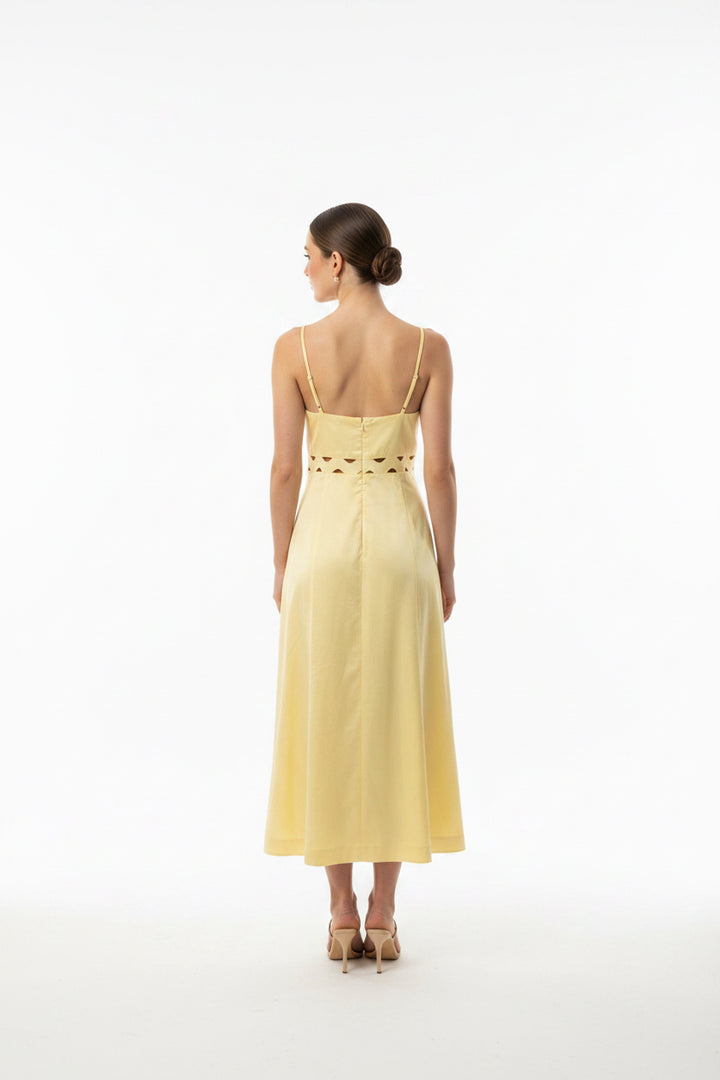 MIDI DRESS WITH WAIST CUT OUTS