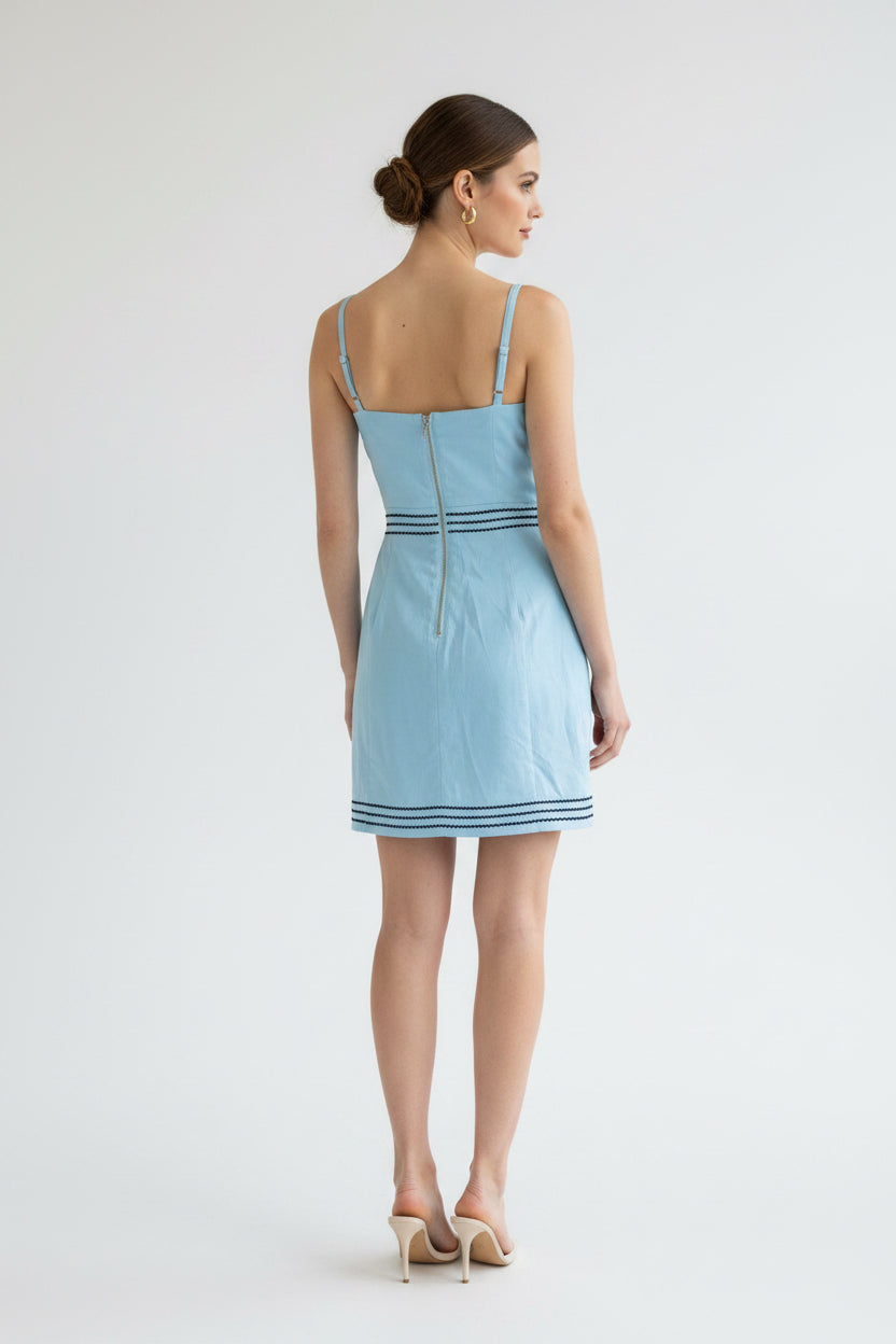 EXCLUSIVE LACE TRIMMED DAY-TO-NIGHT MINI DRESS