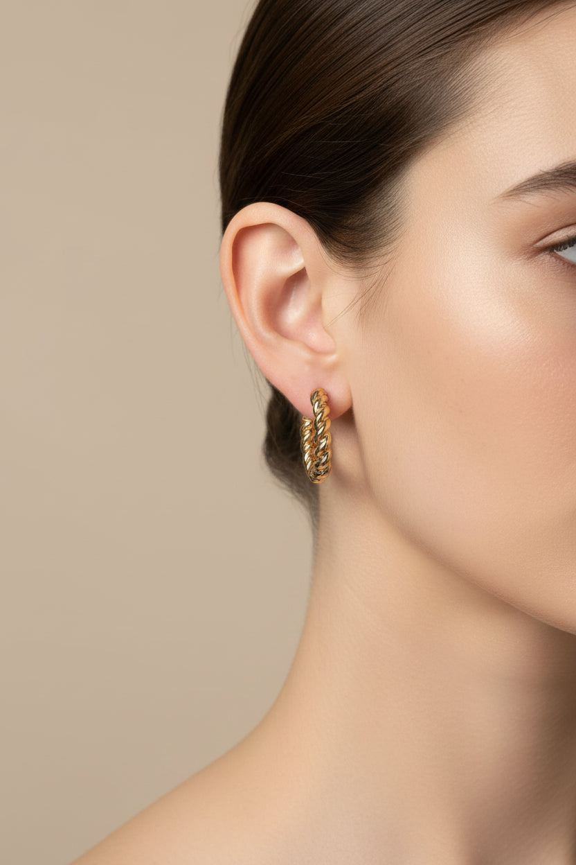 Twisted Gold Hoop