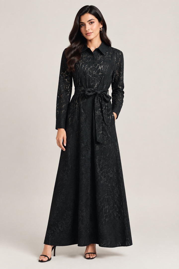 PLEATED WAIST 50" SHIRTDRESS