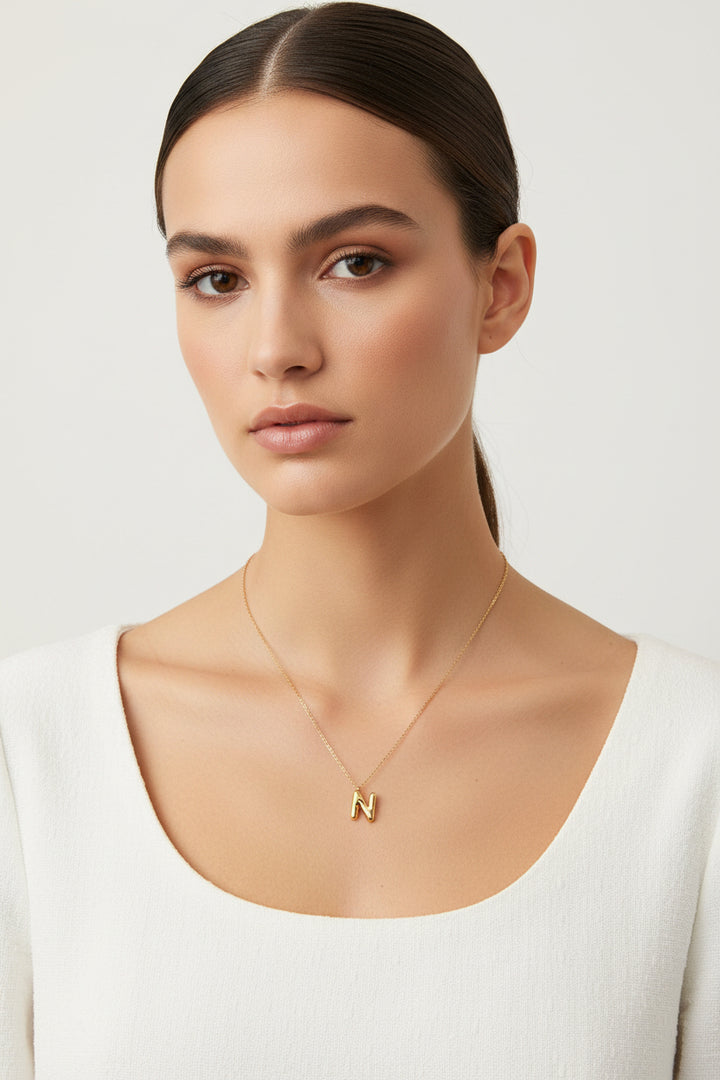 Bubble Initial Necklace