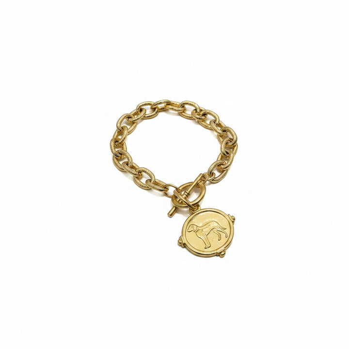 GOLD LABRADOR INTAGLIO TOGGLE BRACELET