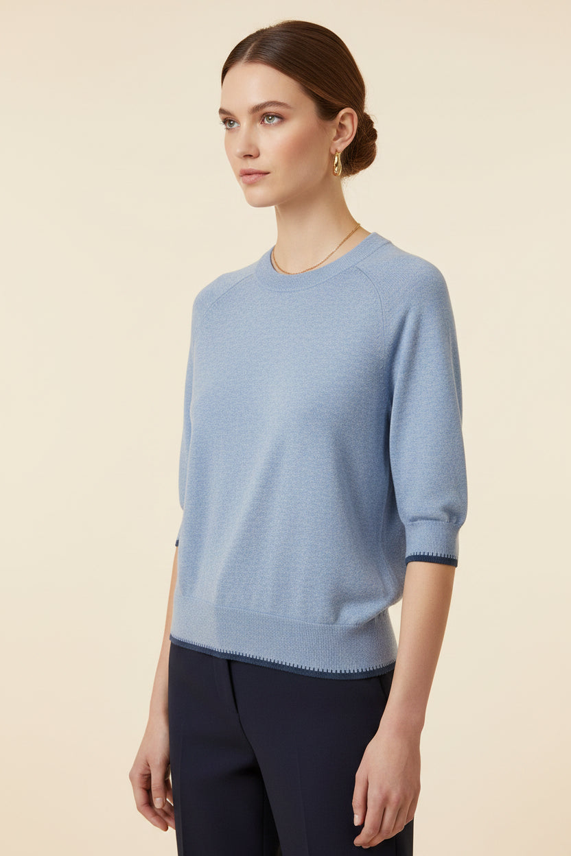 CREWNECK SADDLE SLEEVE SWEATER