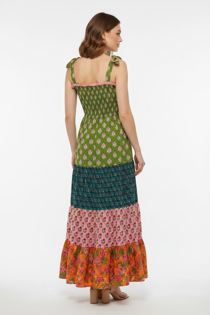 TIE STRAPS TIERED MAXI DRESS