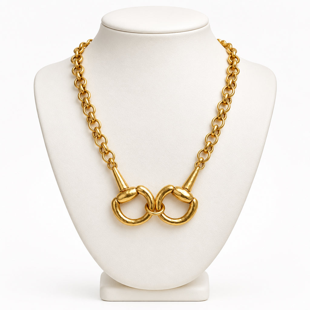 BOLD DOUBLE HORSEBIT NECKLACE