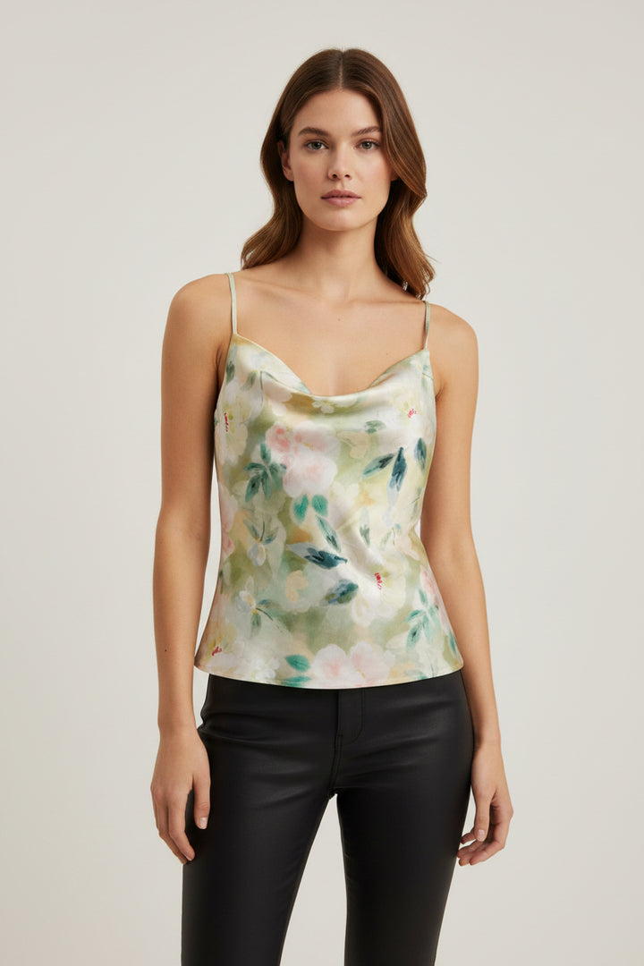 SATIN COWL NECK CAMI