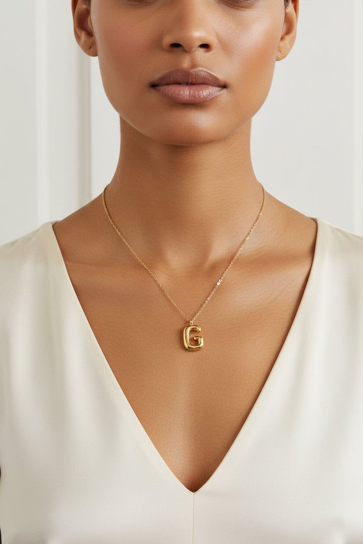Bubble Initial Necklace