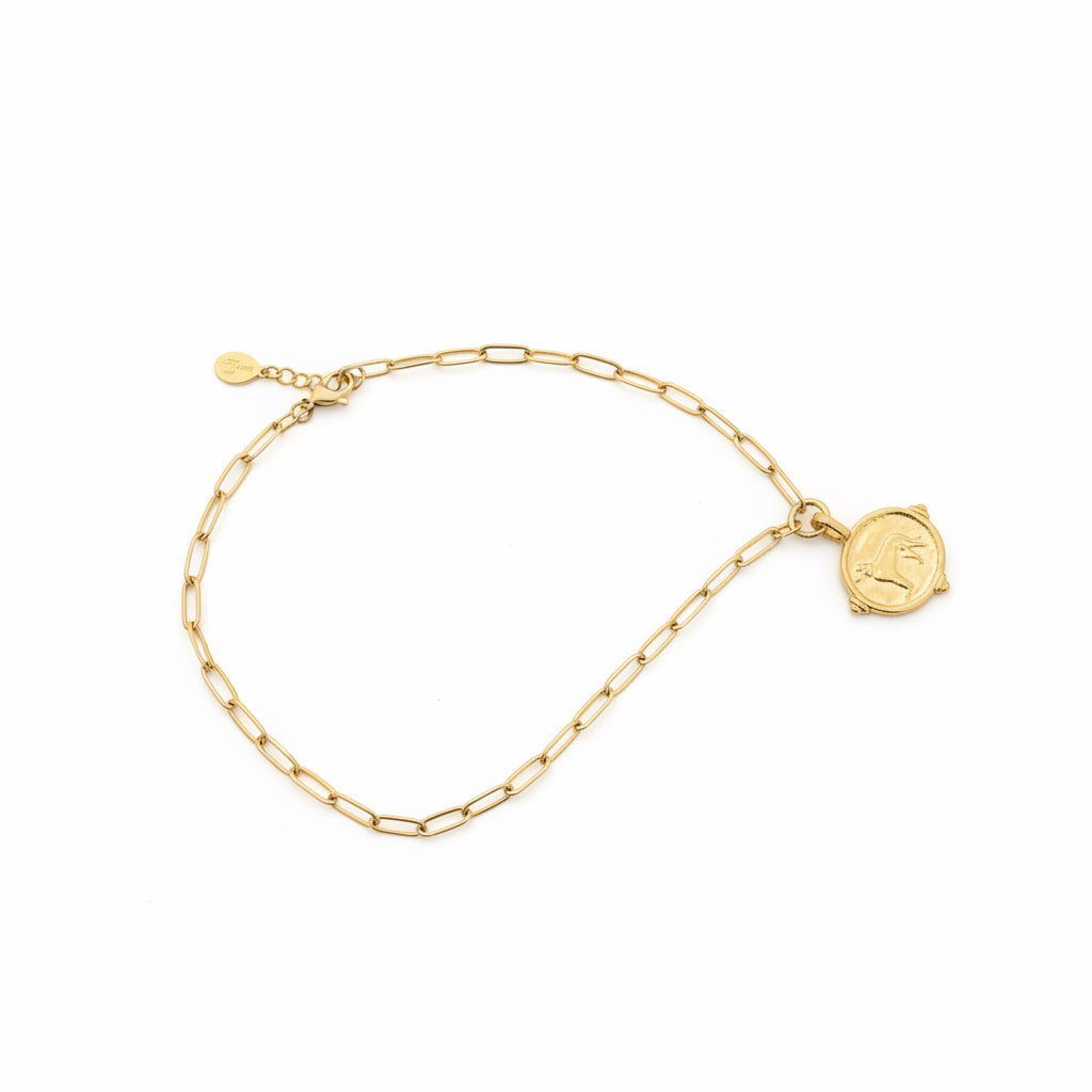 GOLD LABRADOR INTAGLIO PAPERCLIP NECKLACE