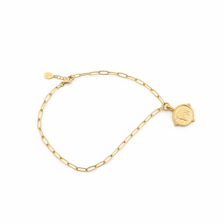 GOLD LABRADOR INTAGLIO PAPERCLIP NECKLACE
